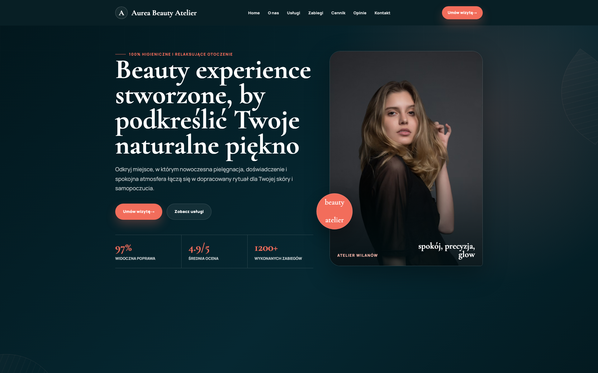 Zrzut hero strony Aurea Beauty